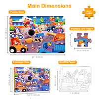 Haute qualité éducatif Montissori Puzzle enfant dessin animé 46 pièces papier géant sol Puzzle pour enfants