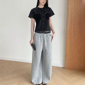 2025 personnalisé recadrée Vintage femmes lavage à l'acide tricoté T-Shirt coupe ample 100% coton décontracté été hauts - Product Image 4