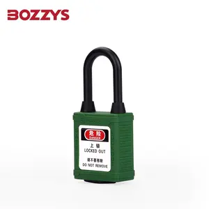 Bozzys กุญแจไนล่อนสีเขียวกันฝุ่น, กุญแจนิรภัย38มม. พร้อมพวงกุญแจอุตสาหกรรมและกุญแจนิรภัยกันฝุ่นแบบคล้อง