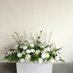 Fleurs artificielles en gros, aspect naturel, pour allée, hydrangea blanc, bouquet de fleurs pour mariage - Product Image 1