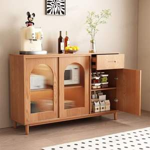 Aparador de Madera Maciza de 900 mm de Alto, Mueble de Almacenamiento con 3 Compartimentos para Sala de Estar o Comedor - Product Image 2