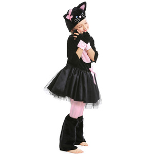 <strong>Girls</strong> Kitty <strong>Costume</strong> Halloween Dress up Black Cat Cosplay <strong>Costume</strong> for Kids 4-12Y - Product Image 3