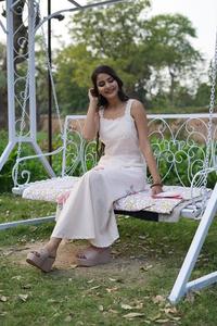 Vestido de retales Vintage de cintura Imperio de manga larga de algodón blanco elegante para mujer, ropa informal ligera de verano ecológica - Product Image 3