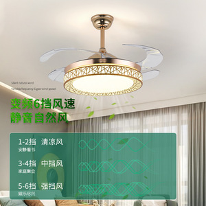 Moderno interior dormitorio Fandelier ventilador sin aspas ABS techo 220V DC Motor Control remoto instalación incluida para sala de estar - Product Image 5