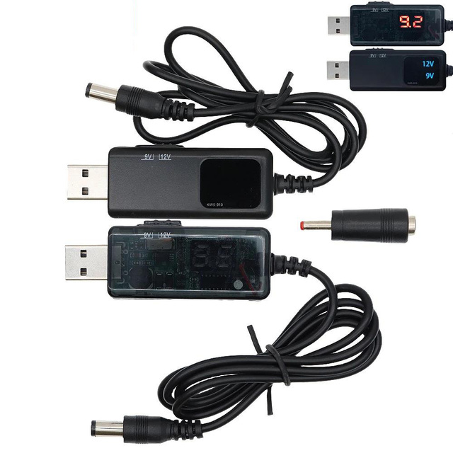 USB Boost Converter DC 5V to 9V 12V USB Step-up Converter Cable + 3.5x1.35mm Connecter For Power Supply/Charger/Power Converter