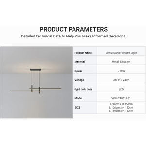 थोक आधुनिक रैखिक द्वीप पेंडेंट एकीकृत नेतृत्व बार रसोई भोजन तालिका कार्यालय न्यूनतम वाणिज्यिक प्रकाश - Product Image 3