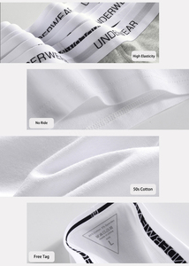 Venta al por mayor Hombres Boxer Ropa interior Sólido Transpirable Jacquard Logo Cintura elástica Algodón Spandex Boxer Homme - Product Image 4
