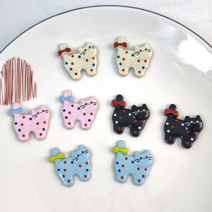 Lazos para el pelo de gato con diseño de lazo manchado hechos a mano, accesorios de joyería DIY de resina plástica para regalo infantil, Verano 2026 - Product Image 1