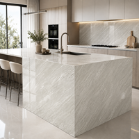 Piedra Artificial Blanca de Lujo, Piedra Sinterizada de Gran Formato, Revestimiento de Pared para Hoteles, Sala de Estar, Losa de Piedra Sinterizada