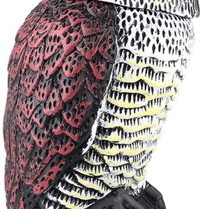 Éloigne-oiseaux réaliste en plastique, hibou répulsif avec tête rotative pour jardin, cour, protection extérieure contre les nuisibles - Product Image 2