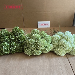 DC211 Nuevas <span class=keywords><strong>Flores</strong></span> Artificiales al por Mayor, Hortensias de Alta Calidad, Hortensias de Seda Blancas y Verdes con Cabeza Grande para Decoración de Bodas - Product Image 6
