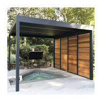 Pergola Rétractable Motorisée en Aluminium avec Toit Persienné Pliant Étanche, Pare-Soleil de Jardin pour Plafond et Puits de Lumière Télescopique