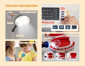 Kit de simulation de dentiste pour enfants avec lumières LED réalistes et sons Kit de jeu de rôle de <span class=keywords><strong>docteur</strong></span> pour diagnostiquer et guérir cadeau éducatif - Product Image 3
