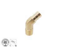 Coude de tuyauterie en laiton à basse pression, raccord barb x mâle (OD*MIP) 45 degrés