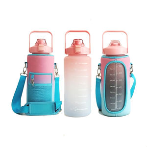 Bottiglia d'acqua da mezzo gallone con manicotto bottiglia d'acqua motivazionale da 64 once con indicatore del tempo di paglia per bere senza bpa - Product Image 2