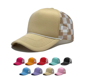 Casquette de camionneur unisexe 5 panneaux imperméable style urbain avec logo personnalisé, pour sports de plein air, avec corde, mousse, maille et motif dessiné à la main - Product Image 2