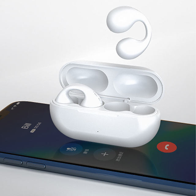 Wireless Ear Clip Bone Conduction Headphones Bluetooth Wireless Open Ear Earbuds with Earhook Earclip for Cycling