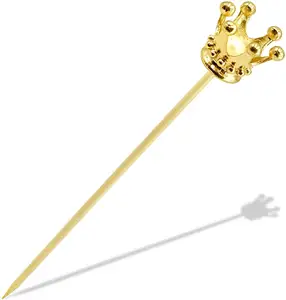 Royal Crown Martini Picks Reusable Toothpicks Garnish Forks Picks Gold silver Metal Cocktail Picks