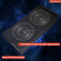 Coffre de voiture 10 pouces double caisson de basses Boîtier RMS 500W Peak 1000W Tube Strong Bass Seal 10 "Car Active Subwoofer