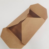 Boîtes en papier pour repas à emporter recyclables et auto-dressantes en kraft de qualité alimentaire, stratification mate, revêtement UV pour croustilles
