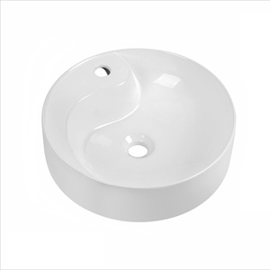 Fábrica china, moderno, minimalista, borde estrecho, cuadrado, redondo, fregadero de cerámica, baño de Hotel, encimera Rectangular, lavabo de mano - Product Image 4