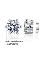 Sparkly VVS Magnet Moissanite Stud Pendientes 18K Oro Sterling Silver Diamond Jewelry para mujeres Regalos de Navidad