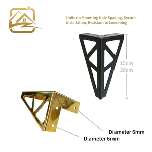 Precio de fábrica, patas de sofá modernas de metal macizo de 15cm/20cm con corte triangular dorado, patas de hierro para muebles, económicas para sofá cama y armario. - Product Image 3