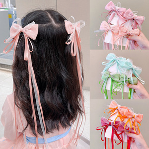 Pinza <span class=keywords><strong>de</strong></span> pelo Hanfu antigua para niños, accesorio <span class=keywords><strong>de</strong></span> Super Fairy Bow Ribbon, tocado para el cabello para fiestas, pinza <span class=keywords><strong>de</strong></span> pelo <span class=keywords><strong>de</strong></span> aleación <span class=keywords><strong>de</strong></span> Metal para niñas - Product Image 2