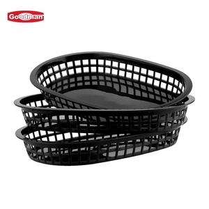Cestas de comida rápida Stacuable, bandeja de servicio de restaurante de Material PP de plástico rojo para servir hamburguesas y patatas fritas - Product Image 2