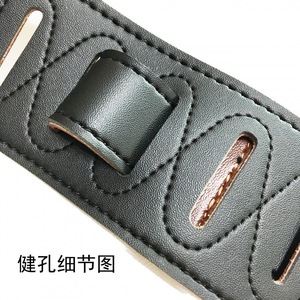 Correa de guitarra de cuero de doble cara, negra y marrón, dos colores, ajustable, accesorio para instrumento, suministro al por mayor - Product Image 3