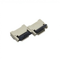 Connecteur FFC/FPC Pas de 0,5 mm 8 broches, à insertion frontale, à verrouillage arrière, à bascule arrière, à pression arrière, horizontal, SMT, noir