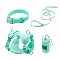 Colliers et laisses pour animaux de compagnie en PVC réglables et imperméables, collier de luxe pour chien, harnais pour chien personnalisés