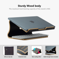 SAMDI universel ébène SD-001EB support d'ordinateur portable ergonomique bureau de moniteur d'ordinateur en bois pour le bureau et la maison