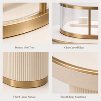 Comptoir de présentation de bijoux de luxe moderne sur mesure, vitrine haut de gamme en métal et verre trempé avec éclairage LED pour usage en centre commercial