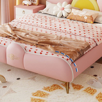 Moderne Luxus-Schlafzimmer möbel Weiche hoch gepolsterte Betten Einzel Queen-Size-Kinder Doppelbett Holzrahmen Prinzessin für Mädchen Design