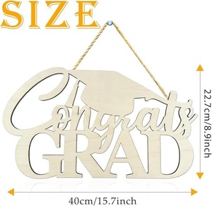 Pafu 2026 Decorazioni Personalizzate per Feste di Laurea, Accessori per Foto da 16 Pollici, Insegna in Legno 'Congratulazioni Laureato' - Product Image 2