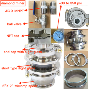 हीरा माइनर में 6 में सेनेटरी स्टेनलेस स्टील त्रिकोणीय क्लैंप 4, जलिक एडाप्टर बंद लूप निकालने के लिए - Product Image 3