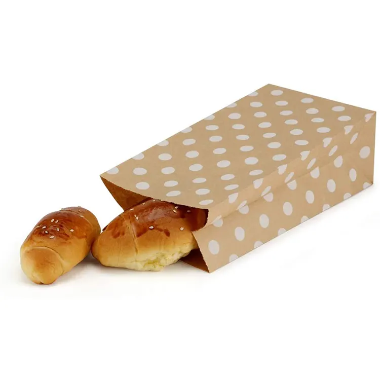 SUNSHINE all'ingrosso biodegradabile Logo personalizzato a prova di grasso marrone artigianale bianco carta Kraft Sandwich ciambella Bagel Pretzel biscotti borse
