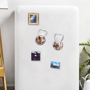 Logotipo personalizado imán de nevera llavero sublimación Metal en blanco imán de nevera abrebotellas llavero - Product Image 5