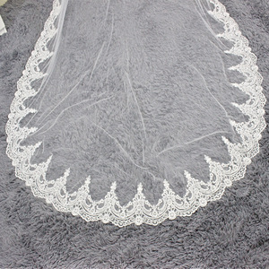 S3554F New New <b>White</b> Water Soluble <b>Lace</b> Bridal Veil With Comb Veil Manufacturer Wedding Soft Yarn - Product Image 3