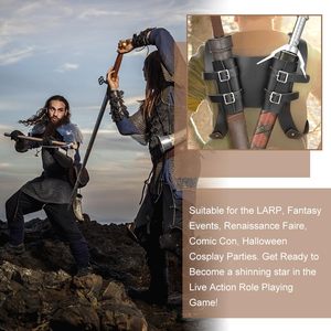 Imbracatura Medievale per Doppia Spada, Fondina in Pelle PU, Accessorio per Cosplay da Cavaliere Vichingo per LARP Halloween - Product Image 3