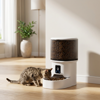 Distributeur automatique de nourriture pour animaux de compagnie intelligent WiFi en plastique solide 4L, distributeur de nourriture pour chats et chiens avec voix, vidéo et minuterie