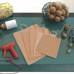 Sac en papier kraft de luxe 2025 pour emballage de bonbons, 25*18*25CM, avec poignée, imprimé sérigraphié, écologique, recyclable, personnalisable - Product Image 3