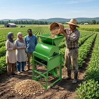 Décortiqueuse d'arachides grande capacité à faible taux de bris, haute efficacité, équipement de traitement des arachides pour ferme 3kW