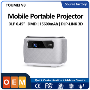 Projecteur extérieur intelligent portable WiFi 4K DLP avec batterie intégrée Android, 600 lumens, stéréo HIFI pour l'éducation et les petits bureaux - Product Image 1
