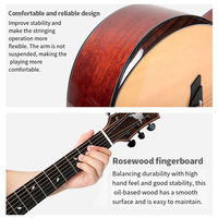 Guitarra Electroacústica Cutaway de 40/41 Pulgadas con Acabado Brillante, Tapa de Abeto Sólido y Fondo de Palisandro, Precio al por Mayor - ¡Gran Oferta!