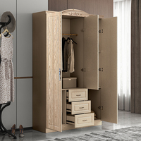 Armoire de chambre à coucher 3 portes en bois, meuble de rangement 1200*1950*400 mm, penderie en bois et plastique – Offre Spéciale