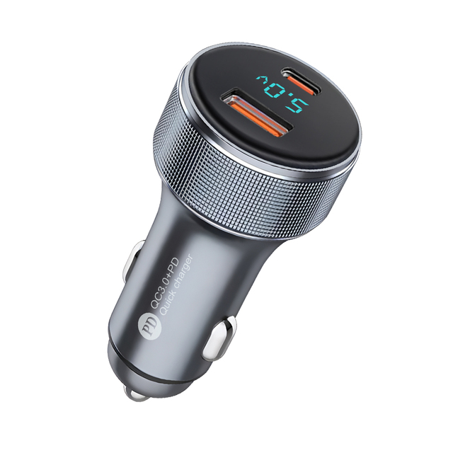 LCD Display USB C Car Charger PD+QC3.0 Quick Charge 36W PD  Mobile Phone Car Charger