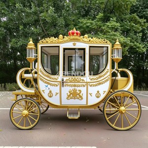 Carruaje de Caballos Blanco Real de Lujo para 6 Personas, Eléctrico, con Neumáticos de Caucho Sólido para Bodas - Product Image 6