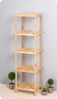 Étagère d'angle en bois à 5 niveaux, organisateur multifonctionnel en bois massif, support de rangement pour livres, excellent rapport qualité-prix